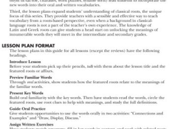 Vocabulary From Classical Roots 4, Teacher’s Guide